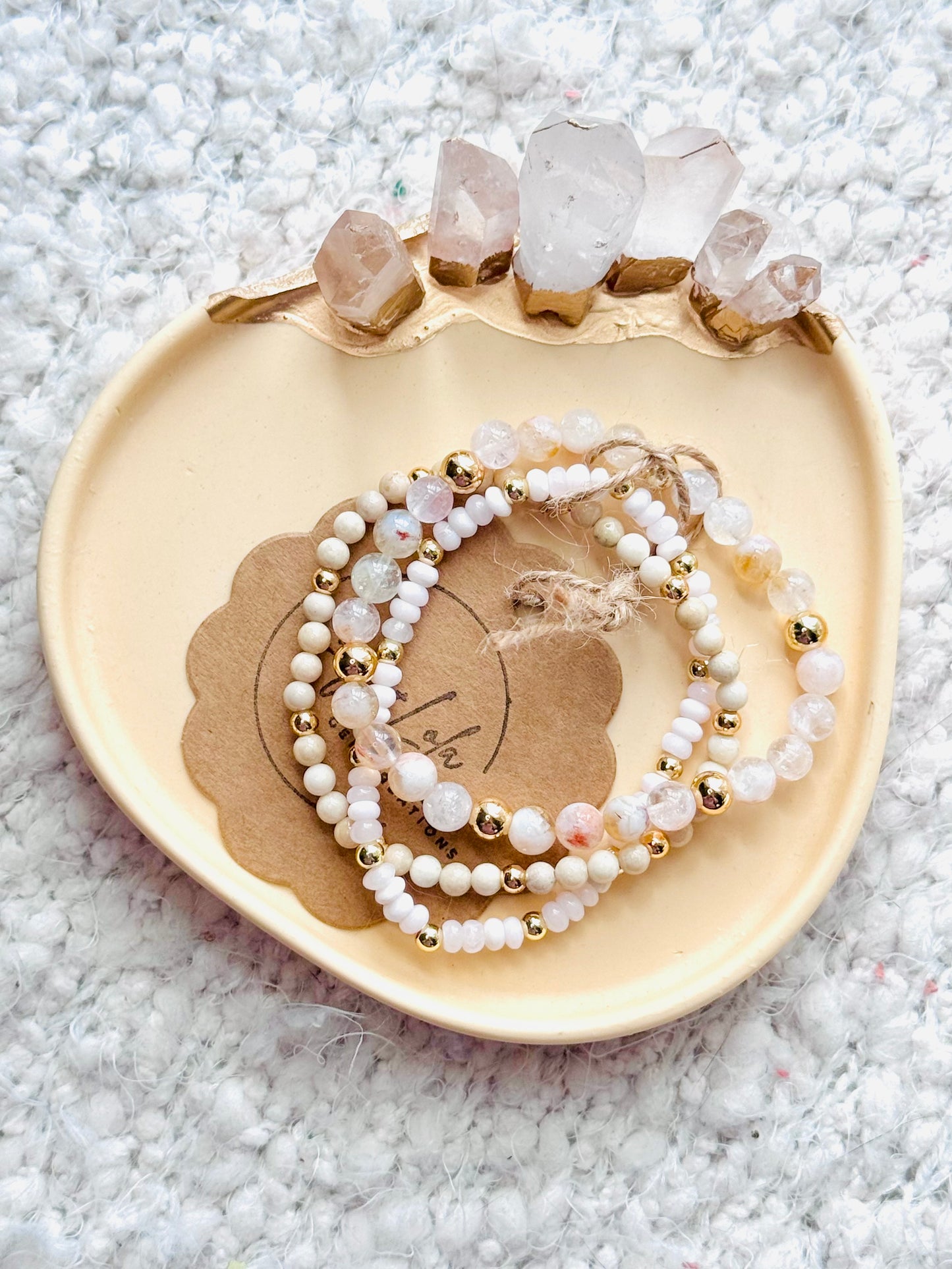 Cream + Gold Stack (3-stack)