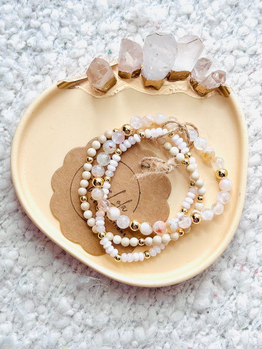 Cream + Gold Stack (3-stack)