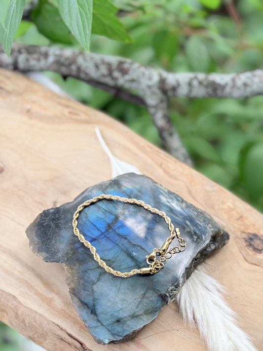 Gold Stainless Steel Rope Bracelet