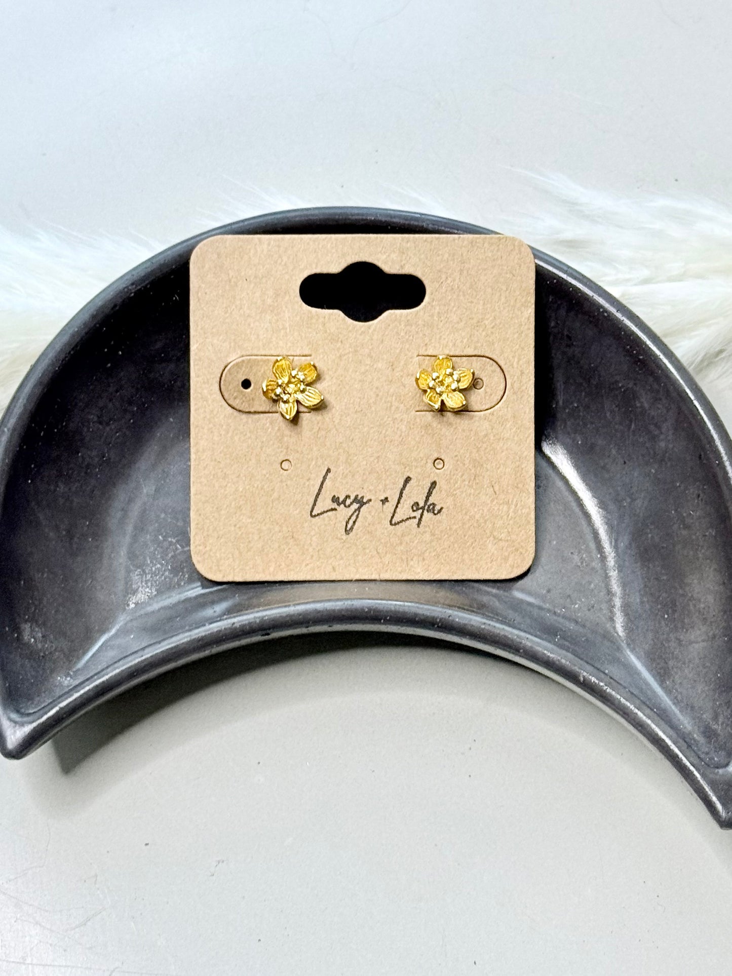 Gold Flower Mini Stud Earrings
