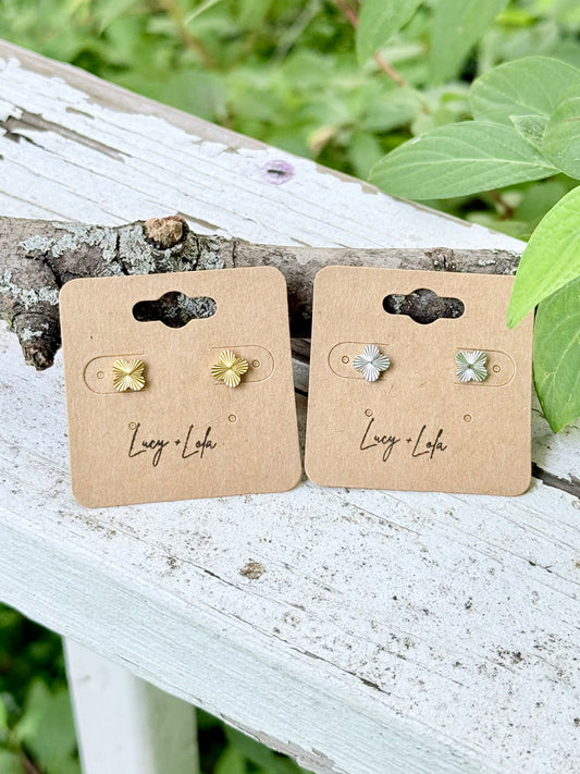 Textured Clover Mini Stud Earrings