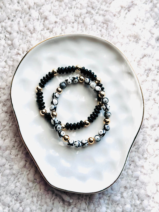 Black + White Gold Duo (2-stack)