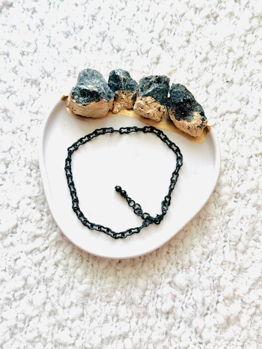 Matte Black Peanut Chain Anklet