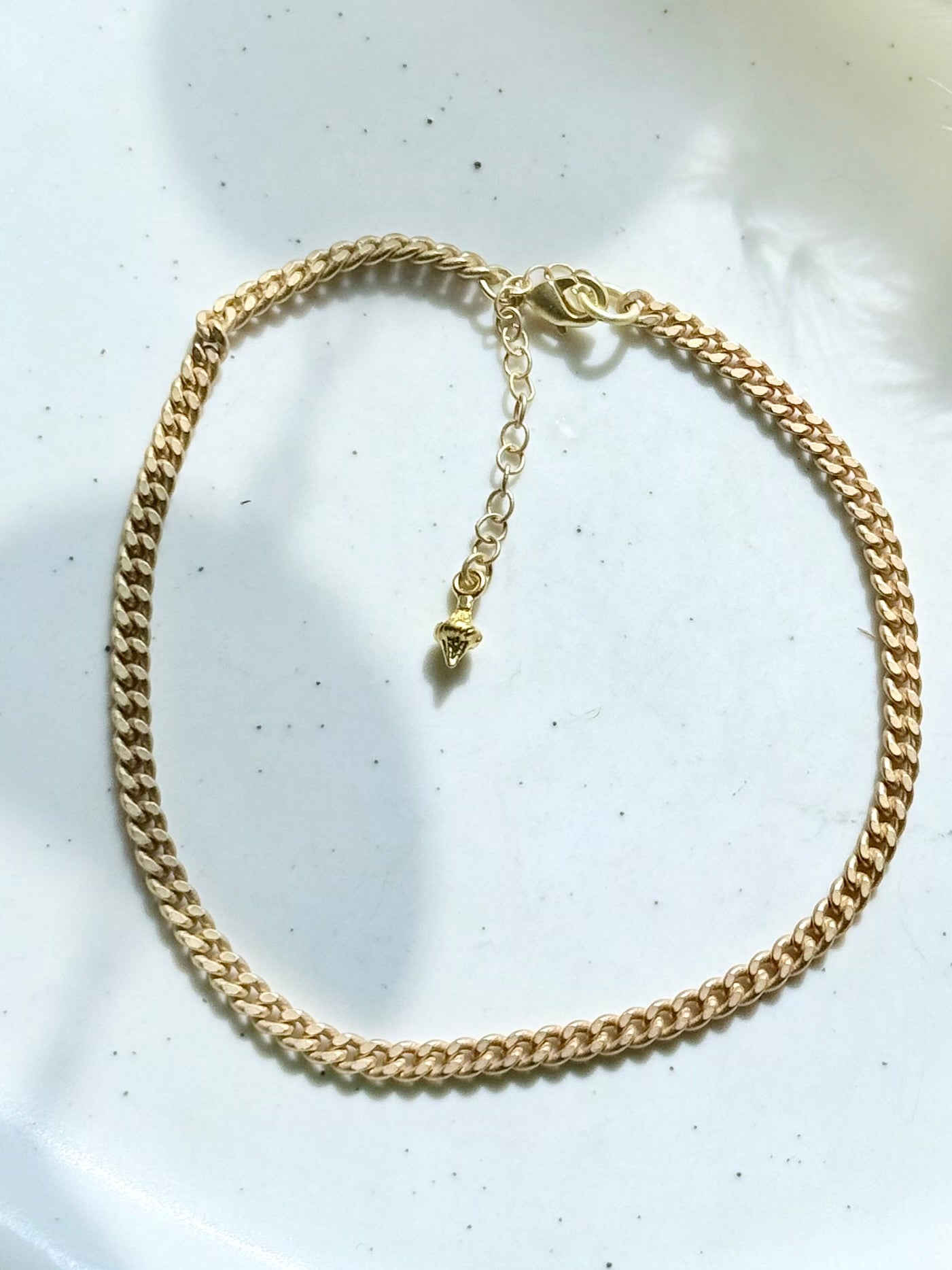 Matte Gold Curb Chain Anklet