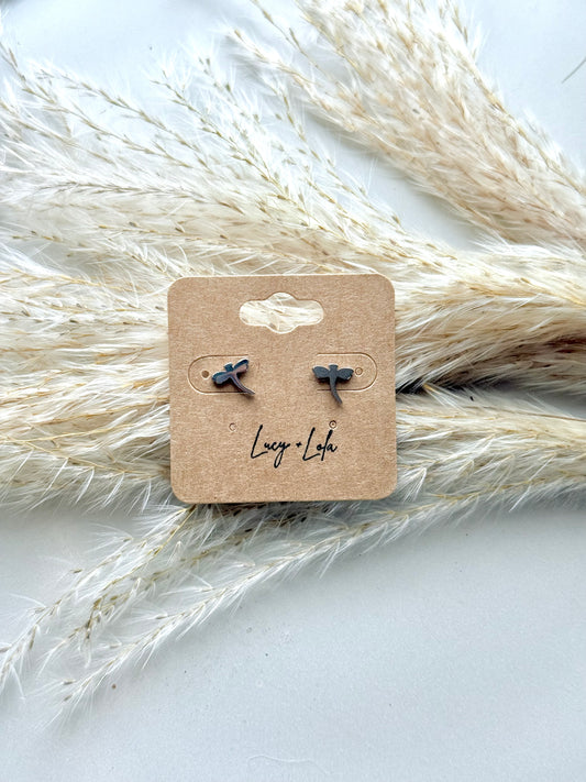 Stainless Steel Dragonly Mini Stud Earrings