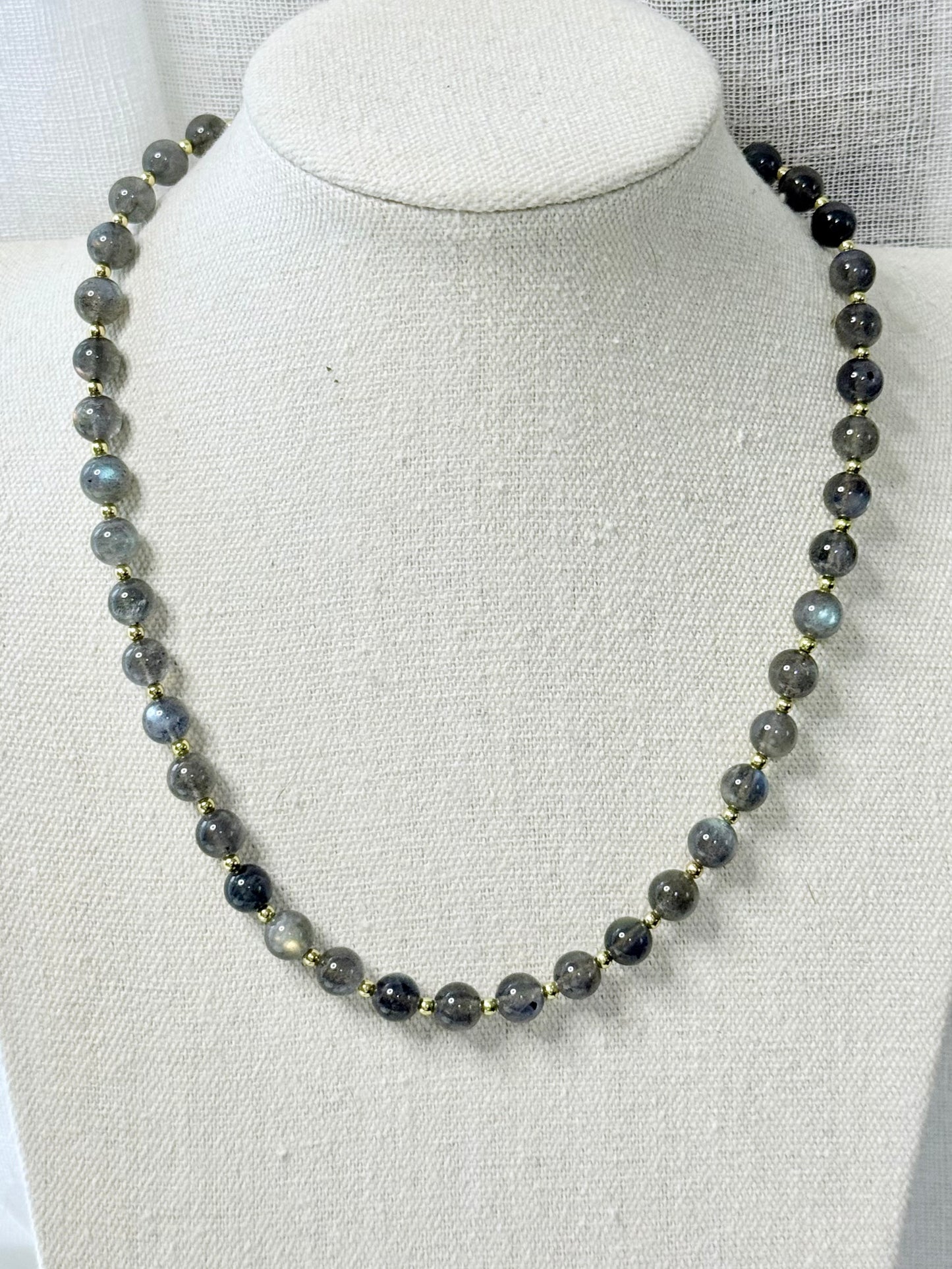 Luxe Labradorite + Gold Chunky Necklace