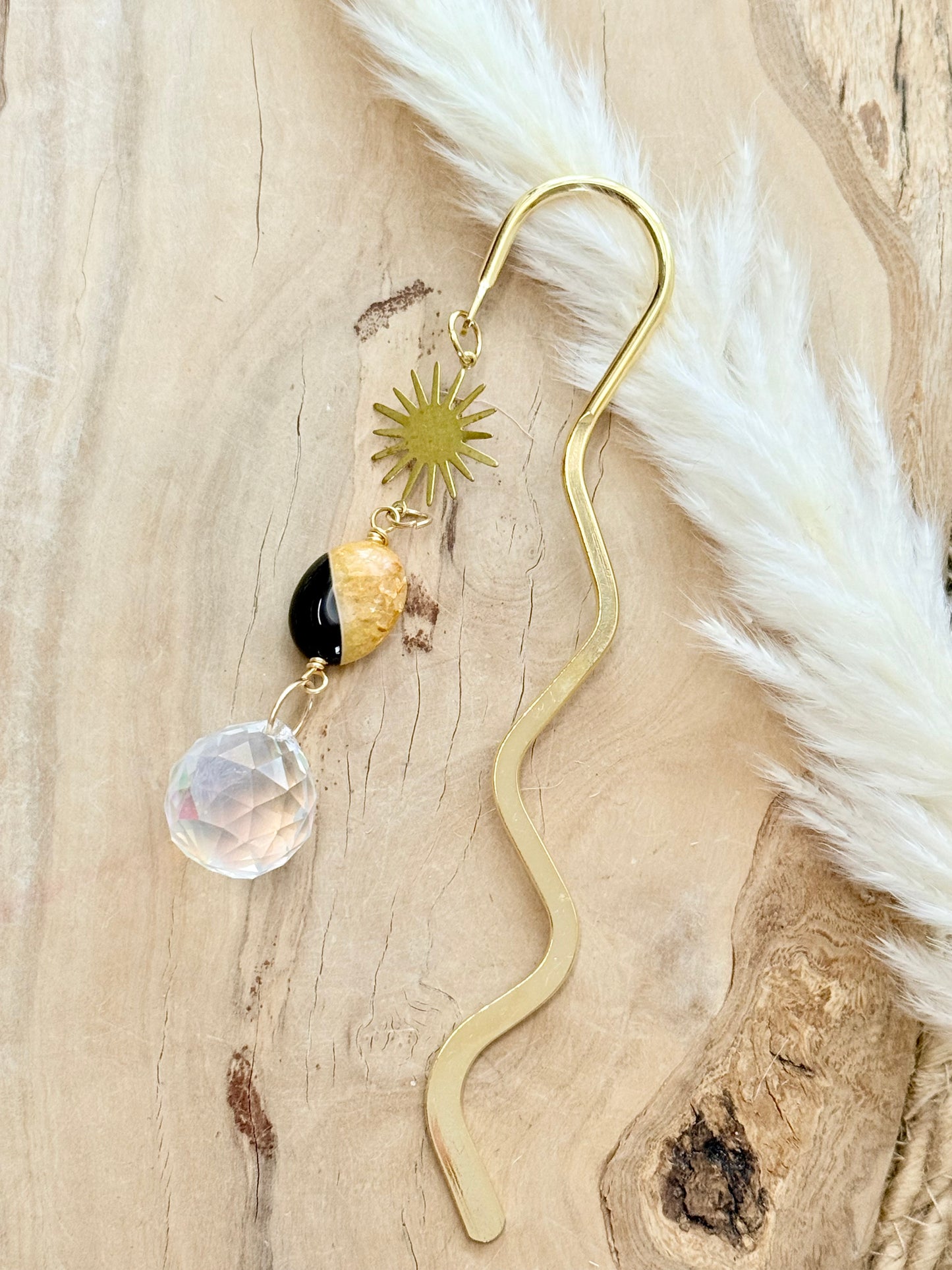Bumblebee Agate + Gold Plant Stake