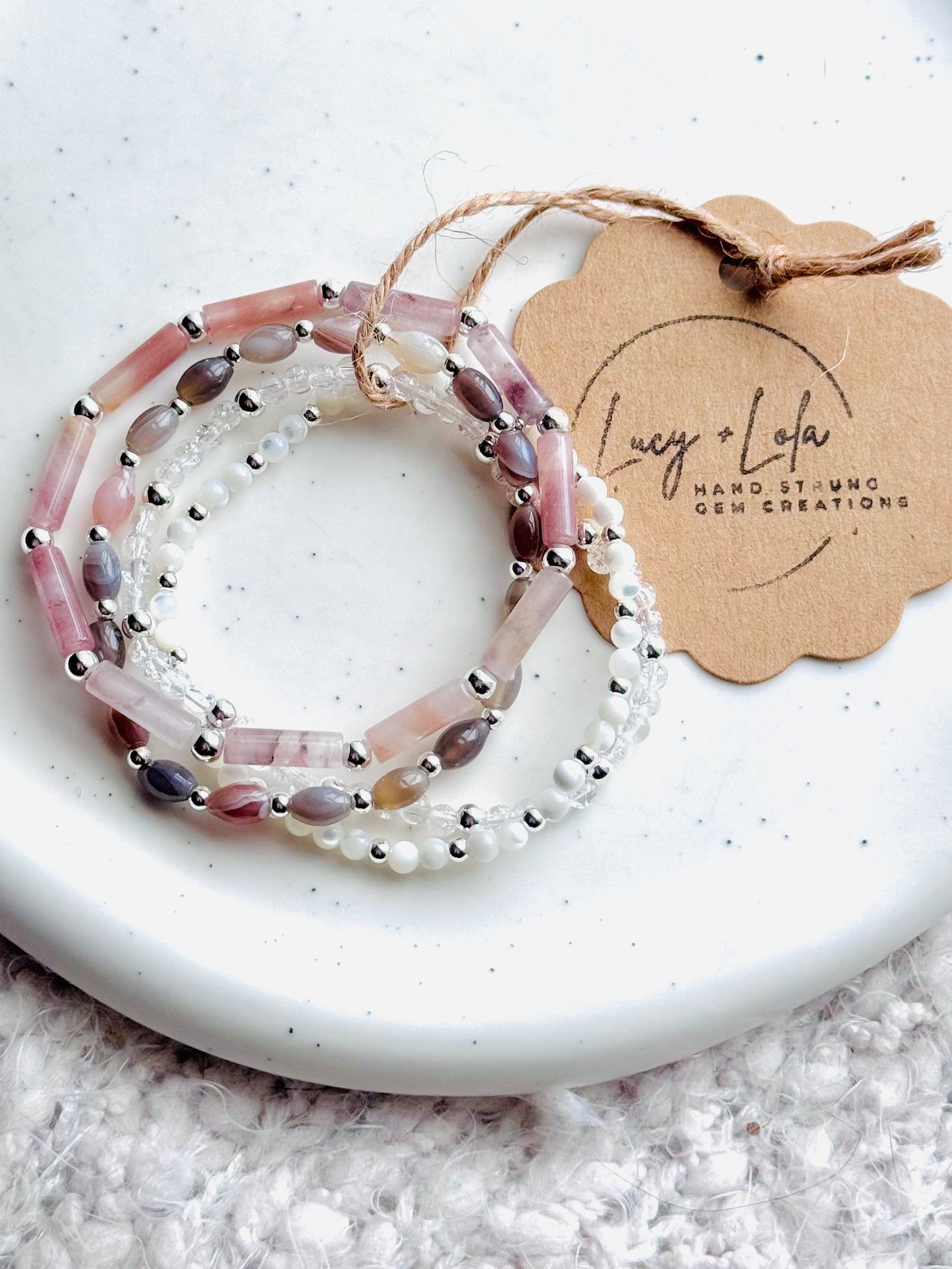 Mauve + Silver (4-stack)