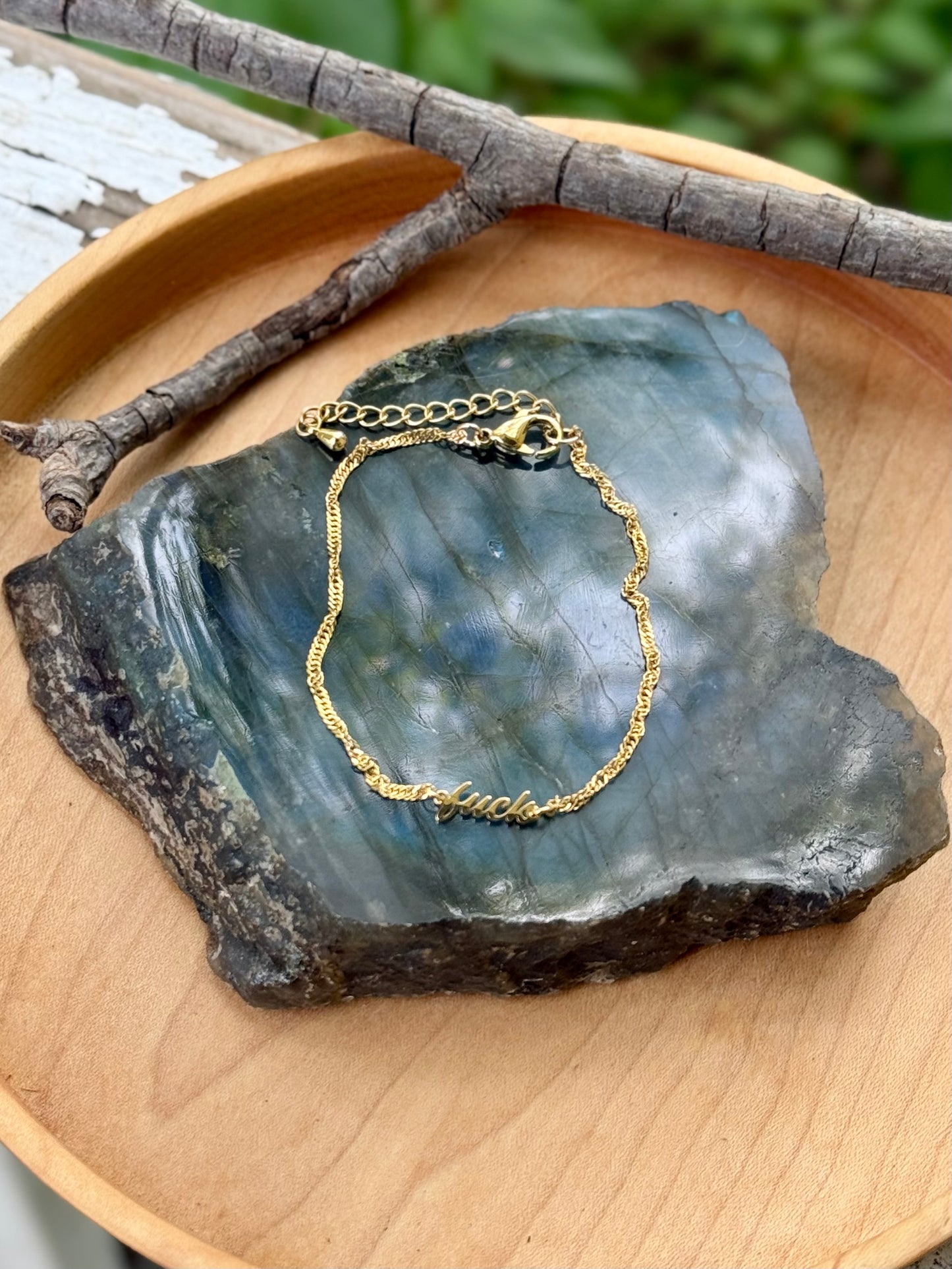 Gold Stainless Steel Fuck Bracelet