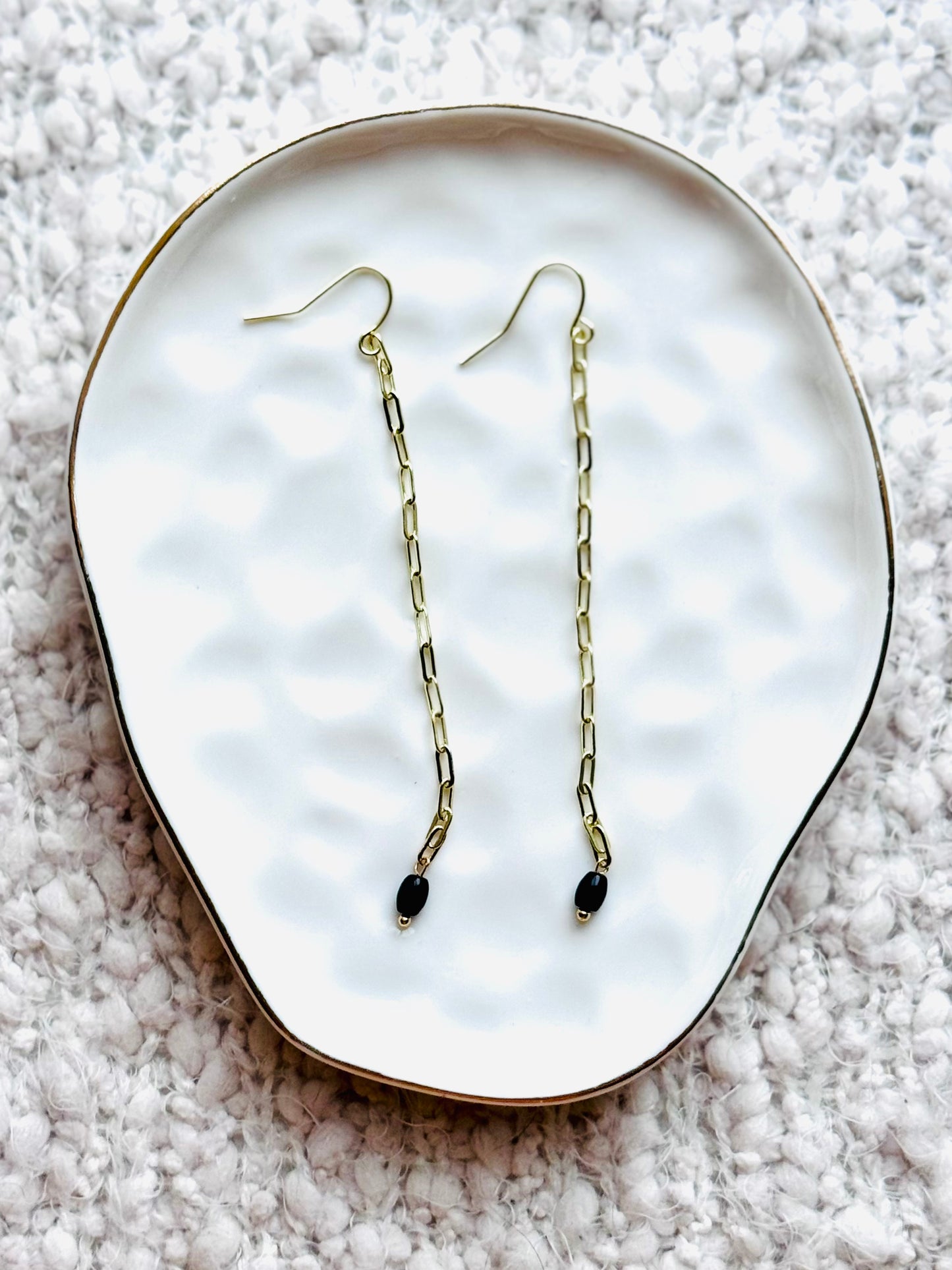 Black + Gold Duster Earrings
