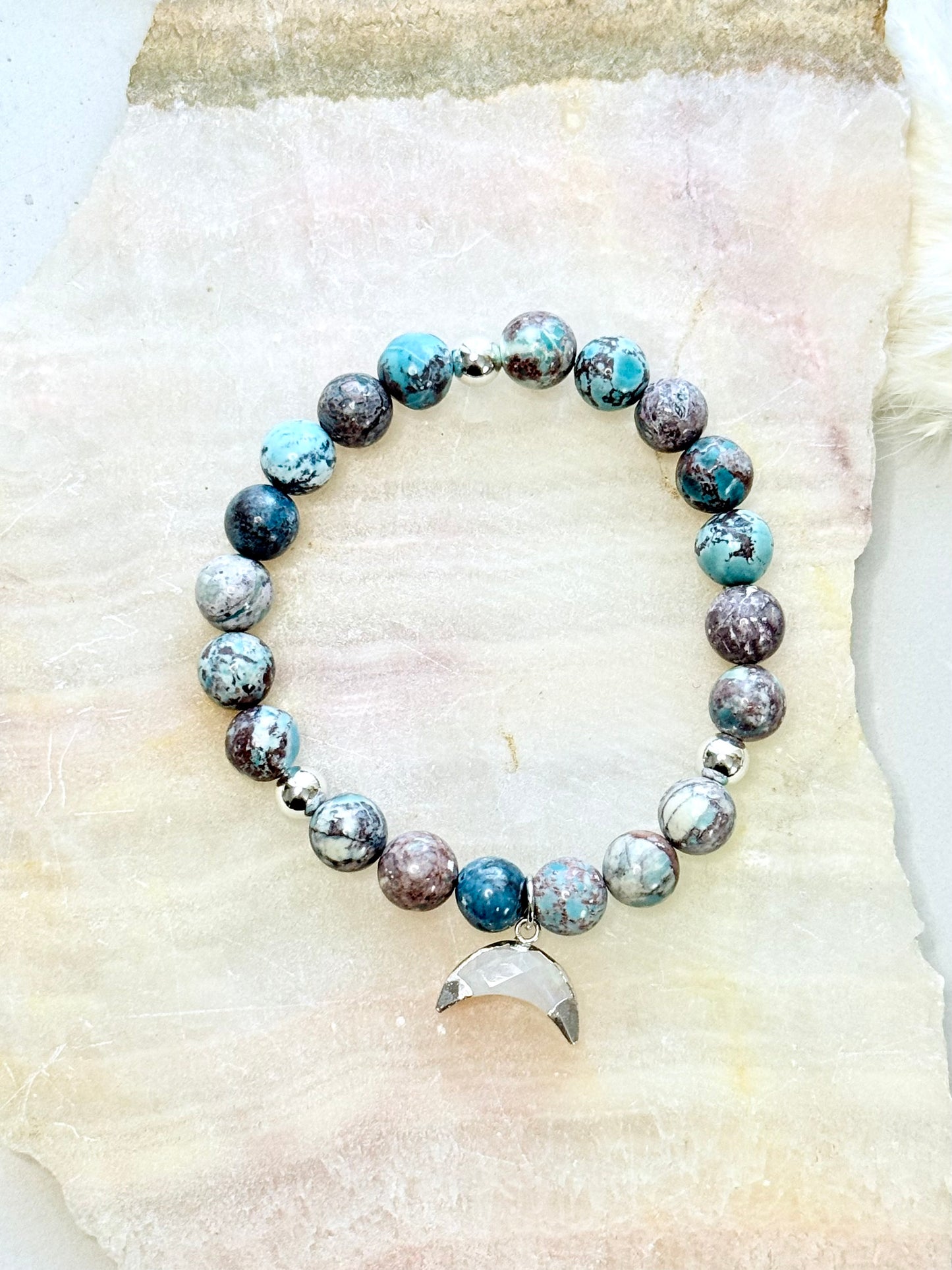 Nevada Turquoise + Gemstone Pendant Bracelet