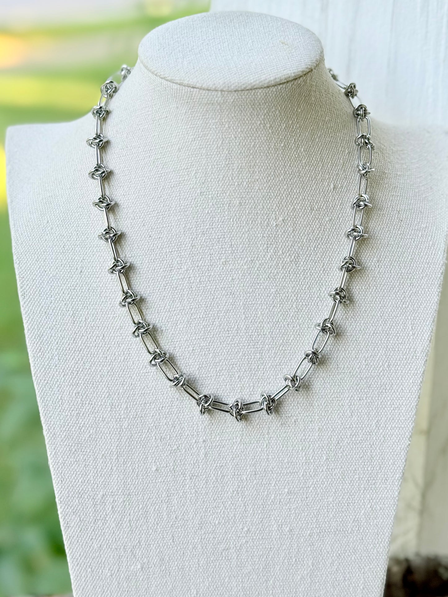 Stainless Steel Barbed Wire Chain Necklace