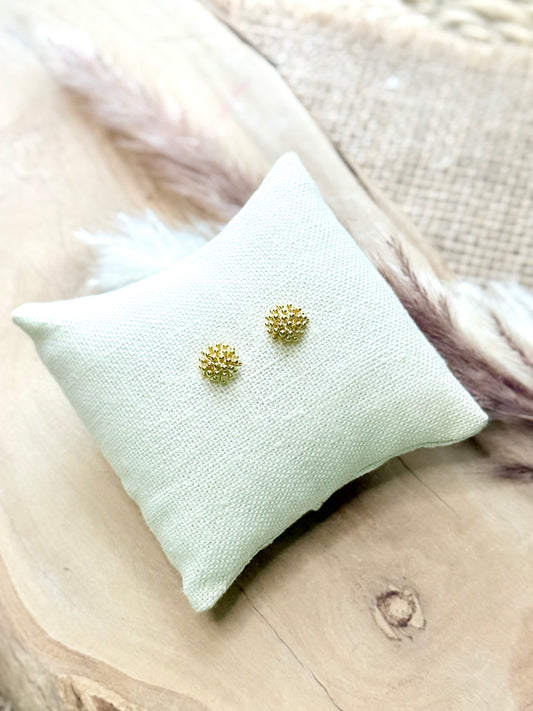 Gold Poppy Flower Mini Stud Earrings