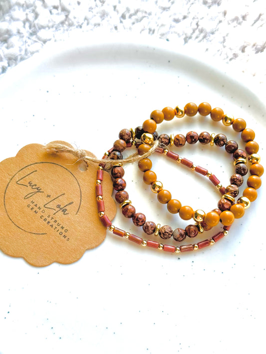 Brown + Gold (3-stack)