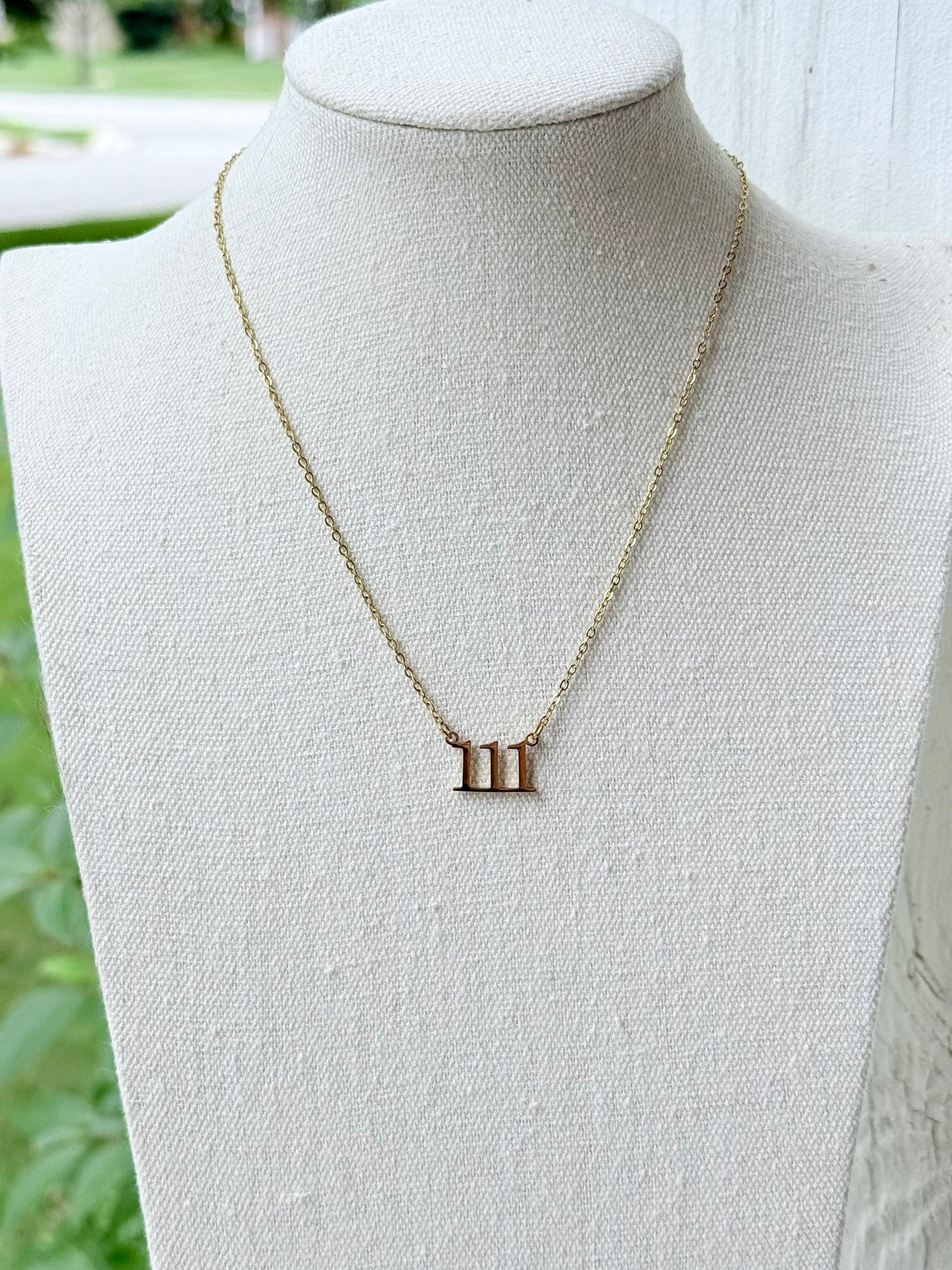 Dainty Gold Angel Number 111 Necklace