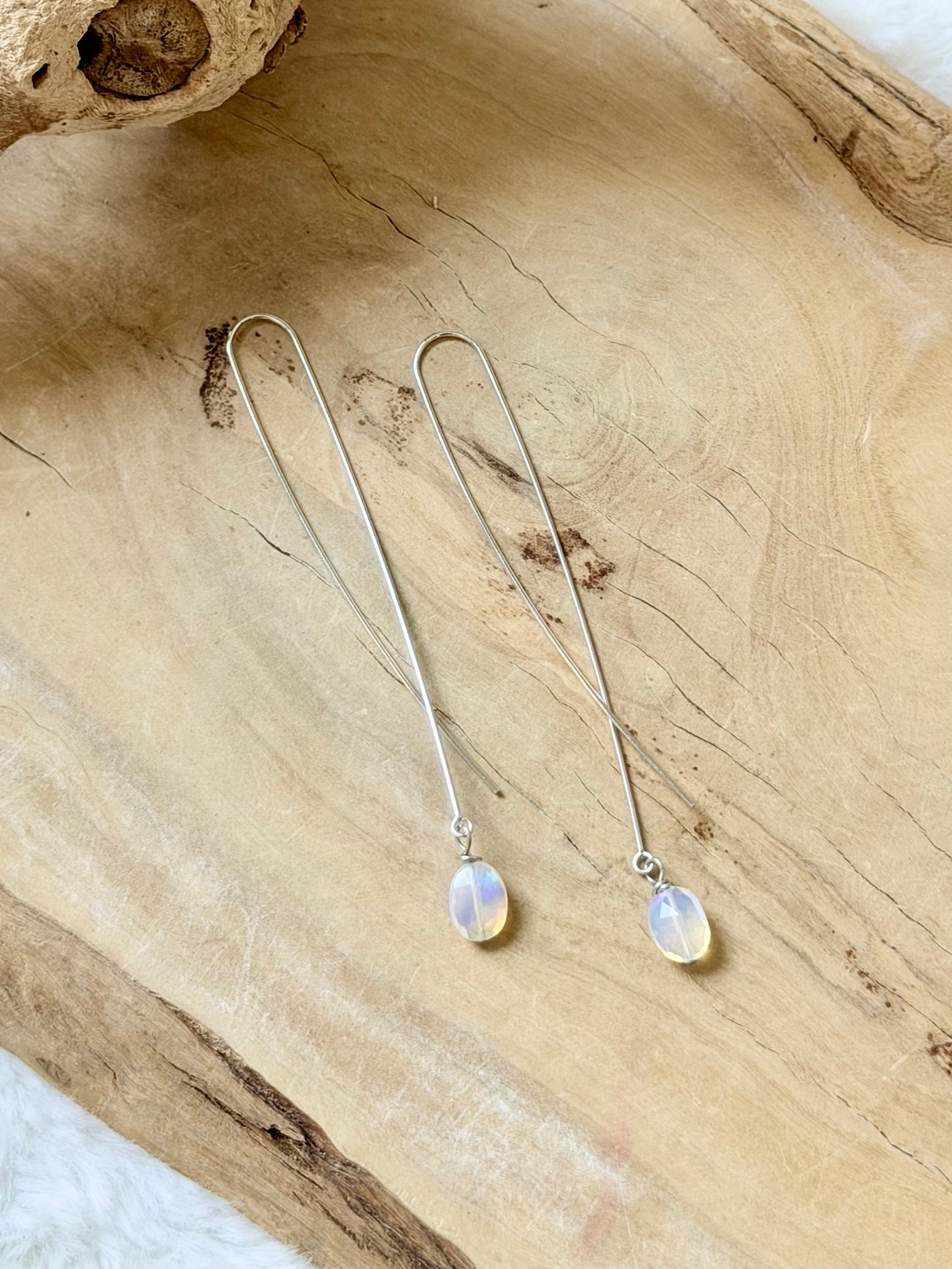Ethiopian Opal Twister Threader Earrings