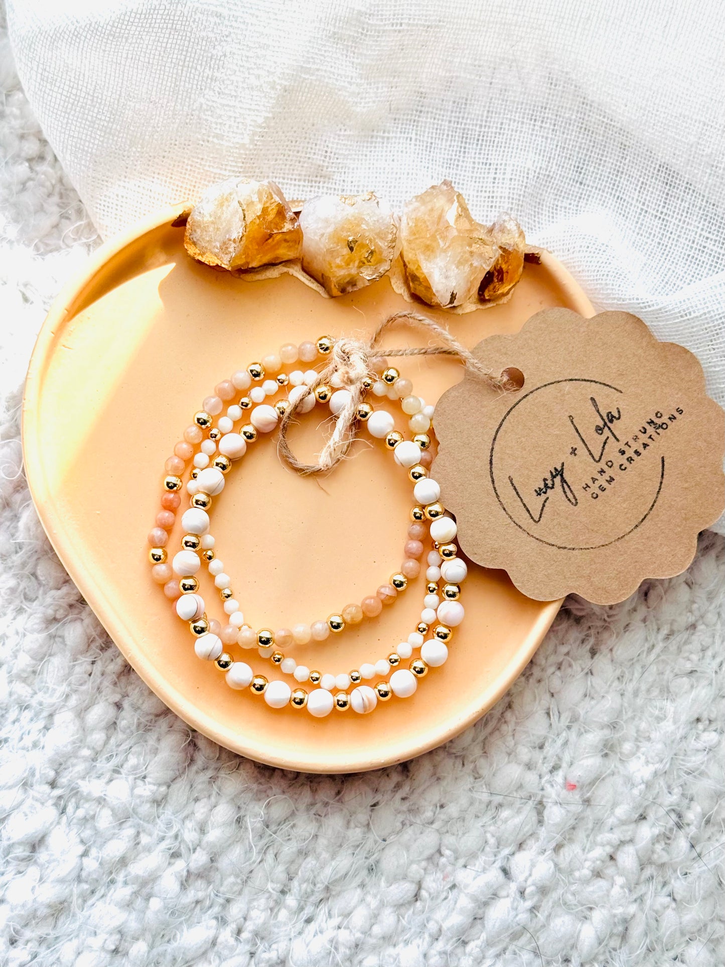 Coral + Gold (3-stack)