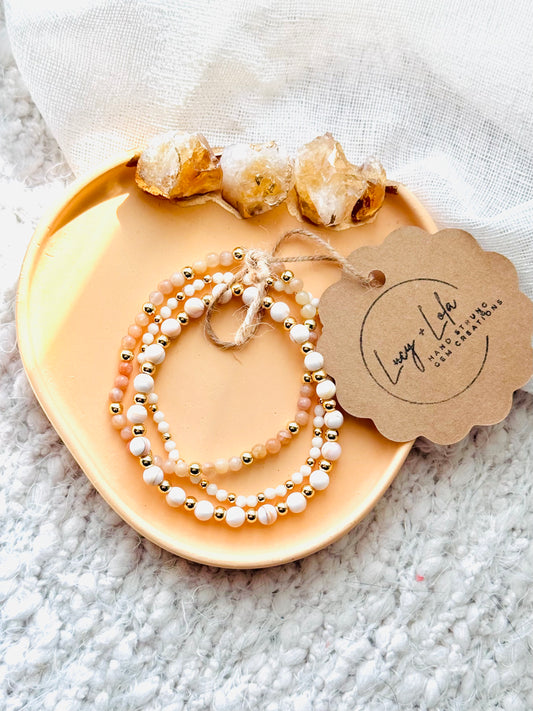 Coral + Gold (3-stack)