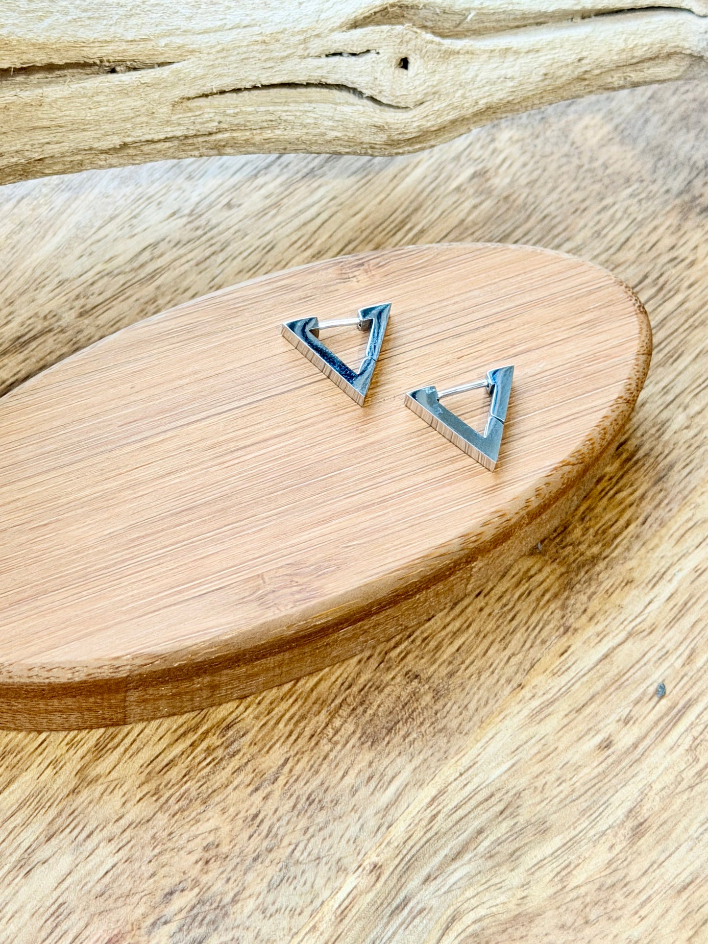 V-Shaped Stainless Steel Huggie Earrings