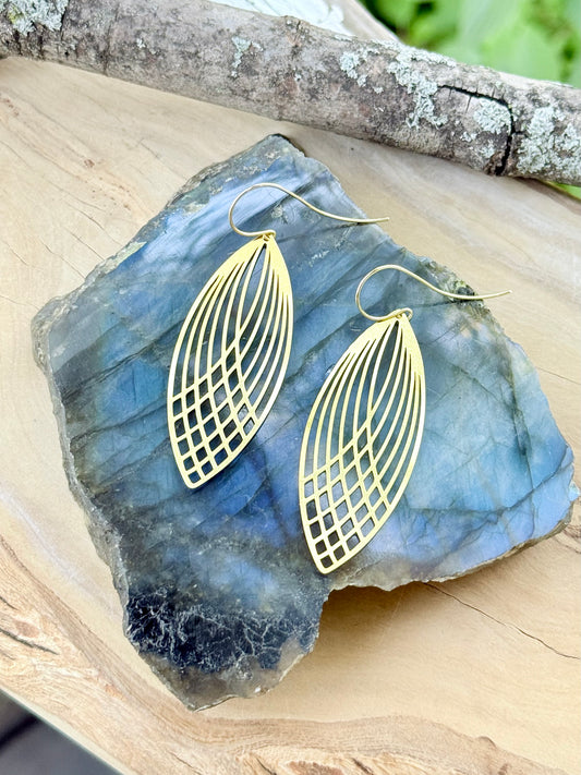 Gold Oval Earrings