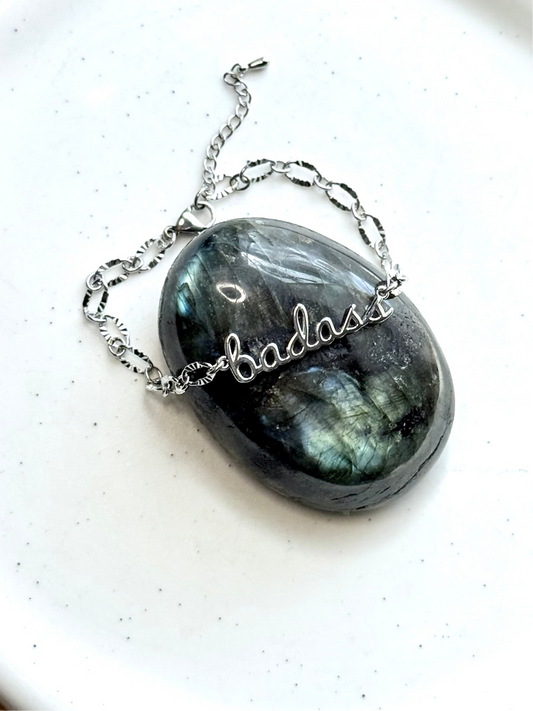 Badass + Silver Chain Bracelet