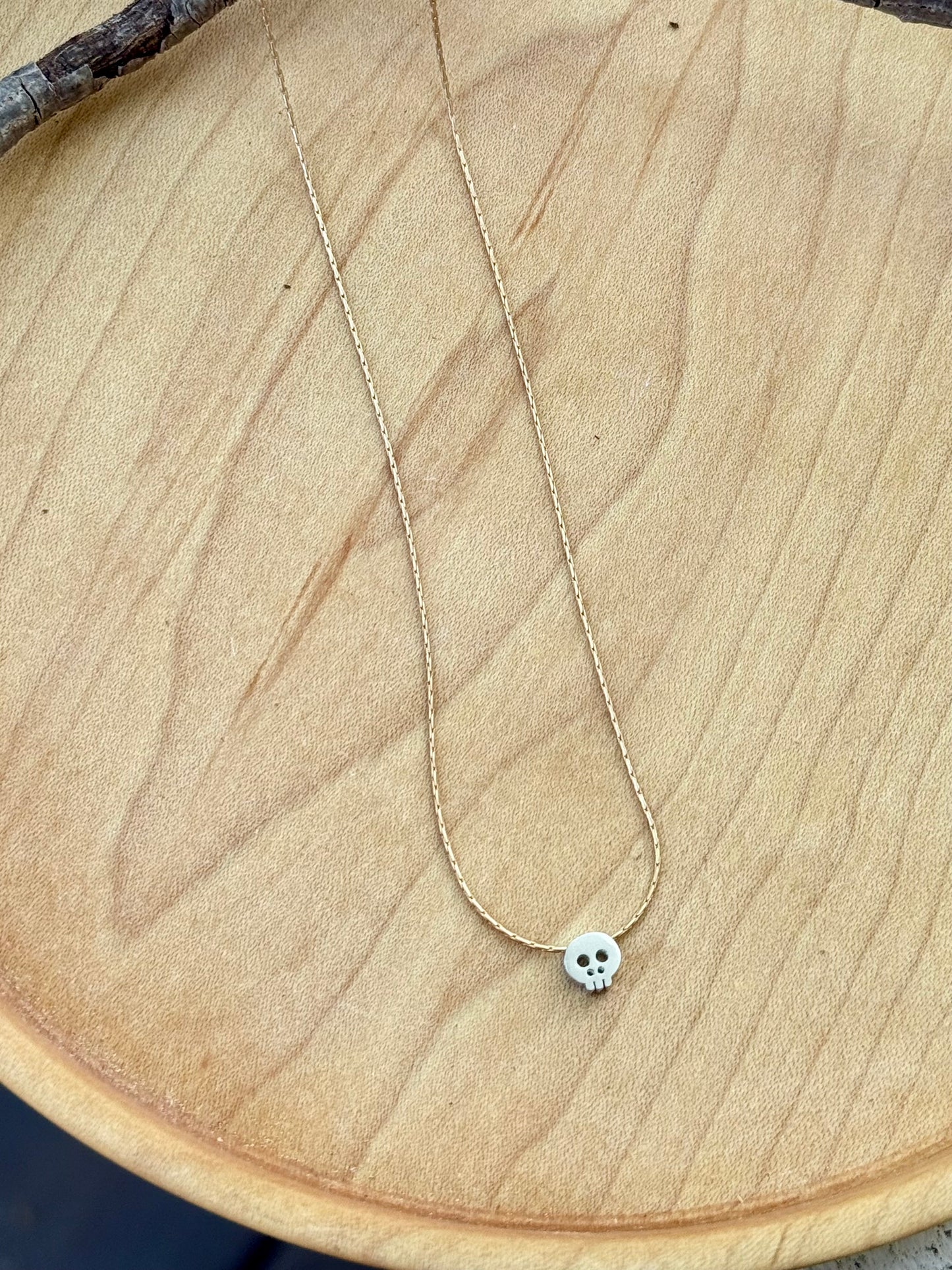 Itty Bitty Mixed Metal Skull Necklace