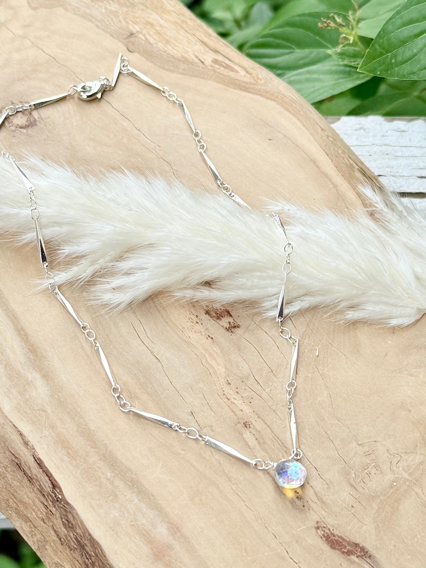 Aura Quartz + Silver Necklace