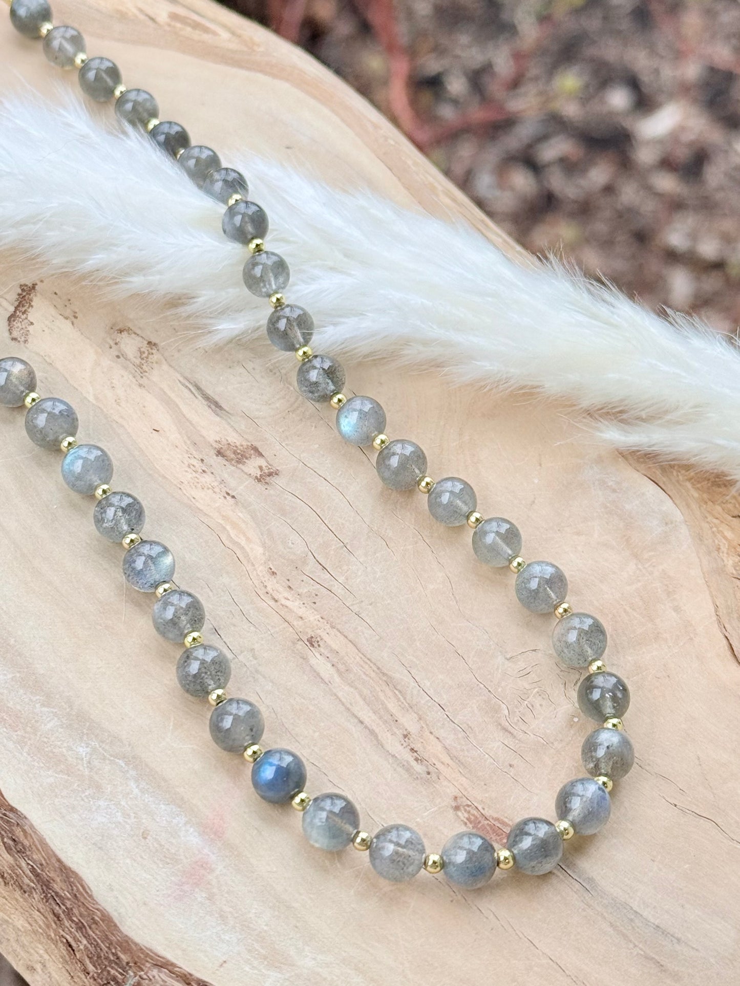 Luxe Labradorite + Gold Chunky Necklace