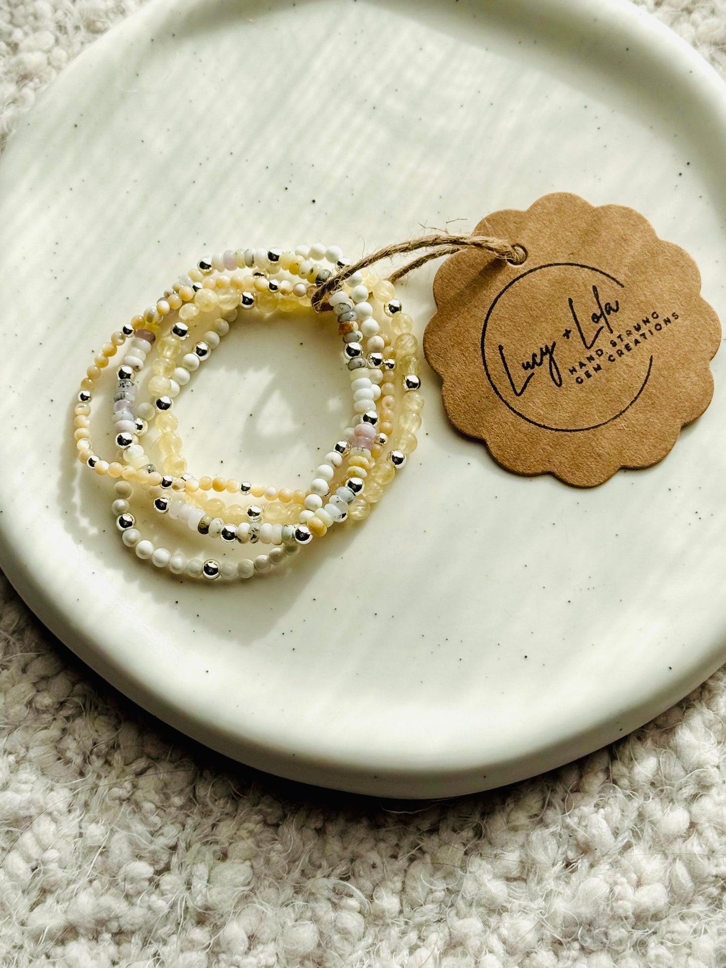 Whites + Cream in Silver (4-stack)