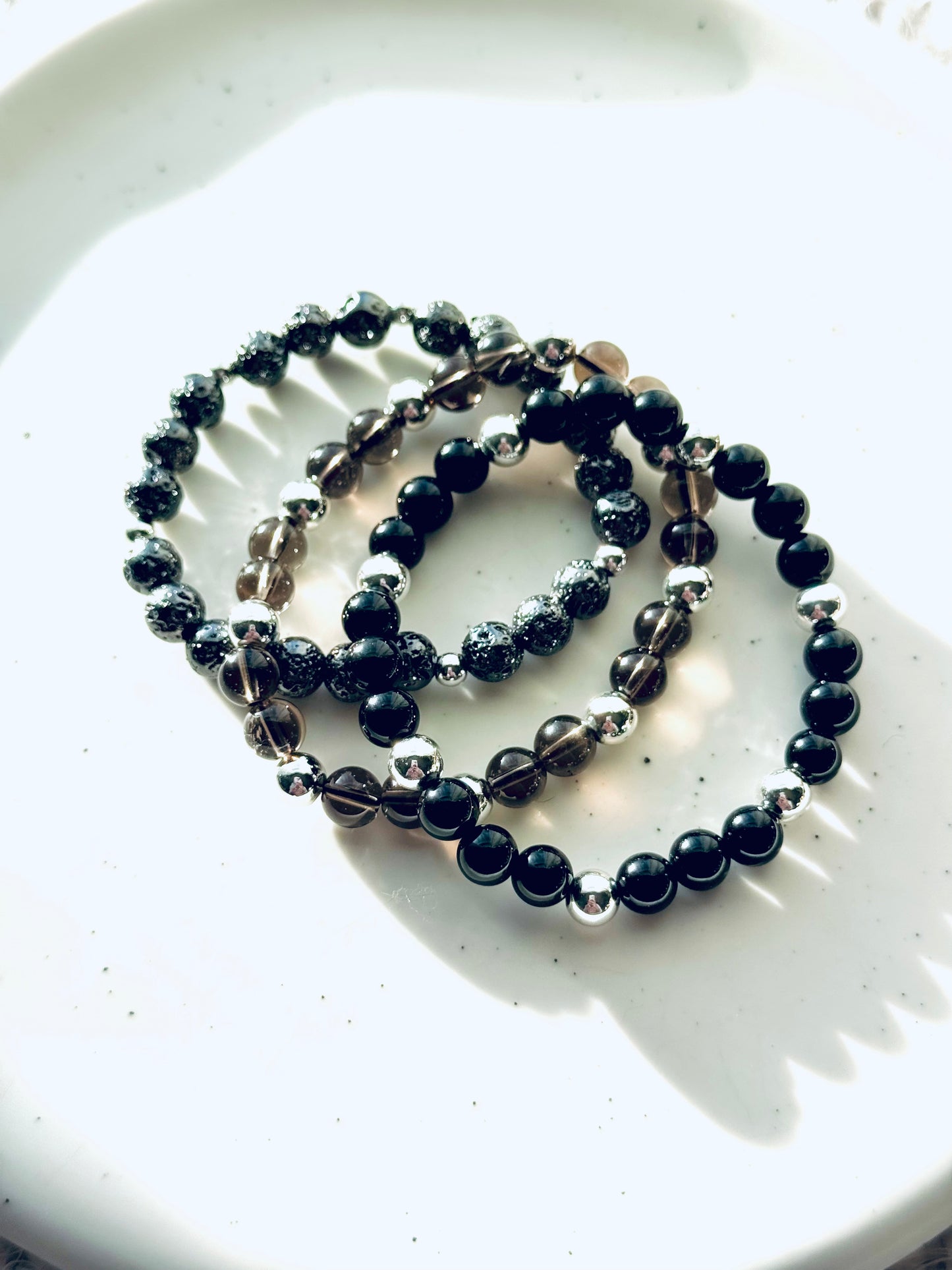 Gray + Black in Silver (3-stack)