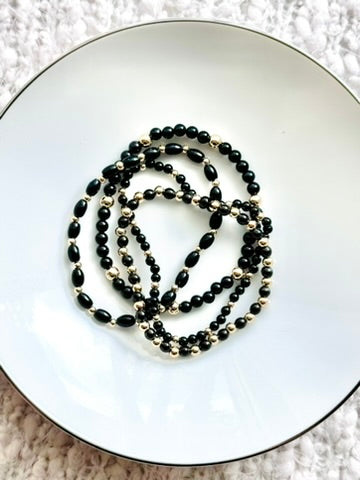 Black Onyx + Gold Stack (4-stack)