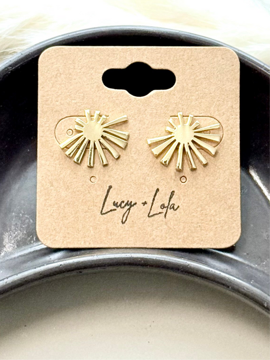 Gold Sun Mini Stud Earrings