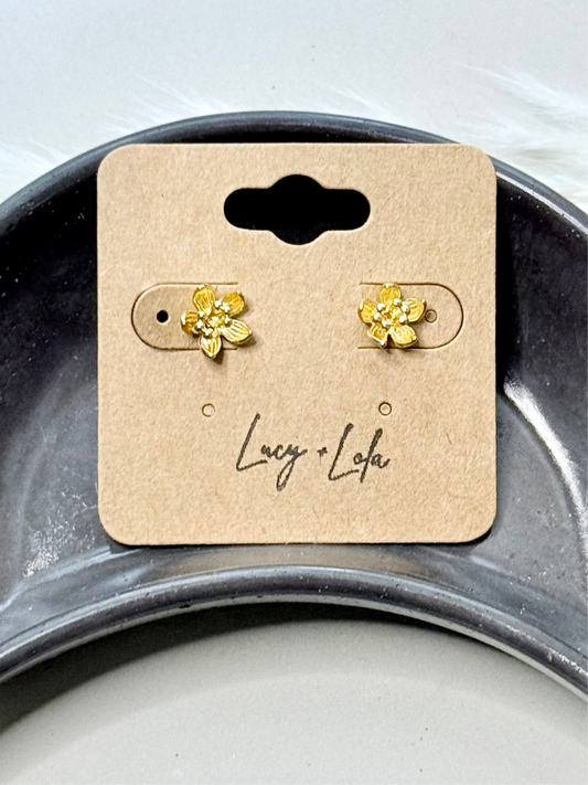 Gold Flower Mini Stud Earrings
