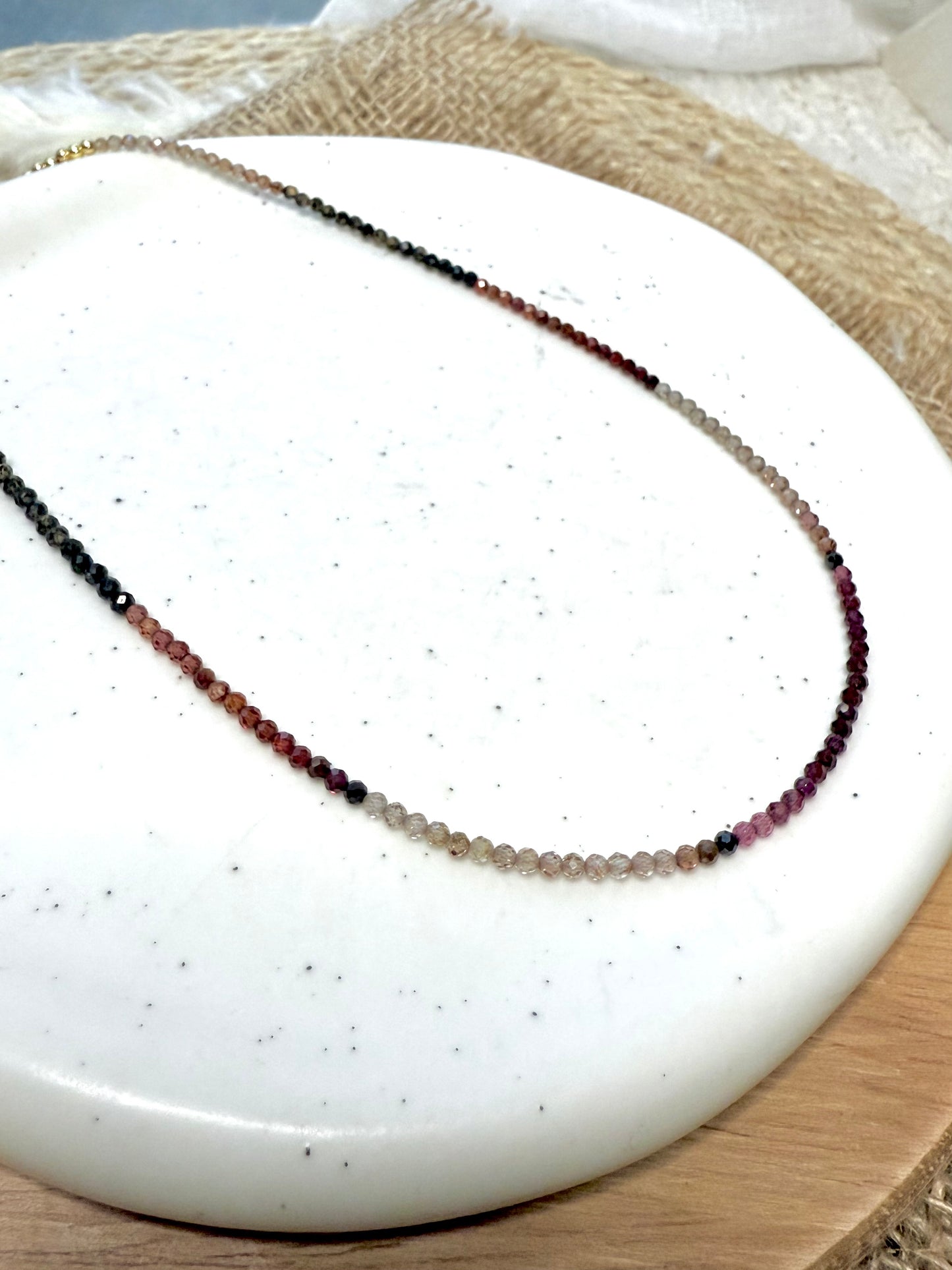 Luxe Ombre Sapphire + Gold Beaded Necklace