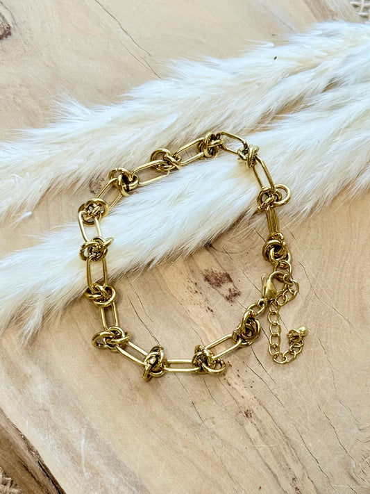 Gold Stainless Steel Barbed Wire Bracelet