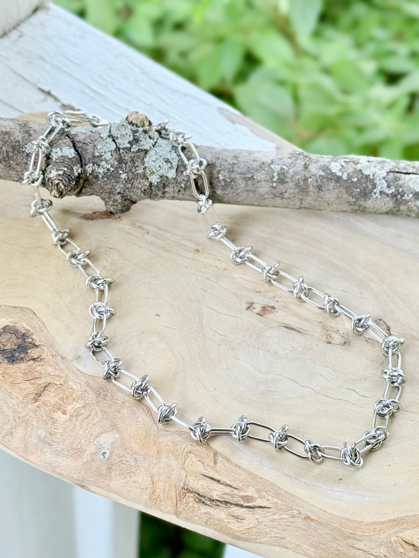 Stainless Steel Barbed Wire Chain Necklace