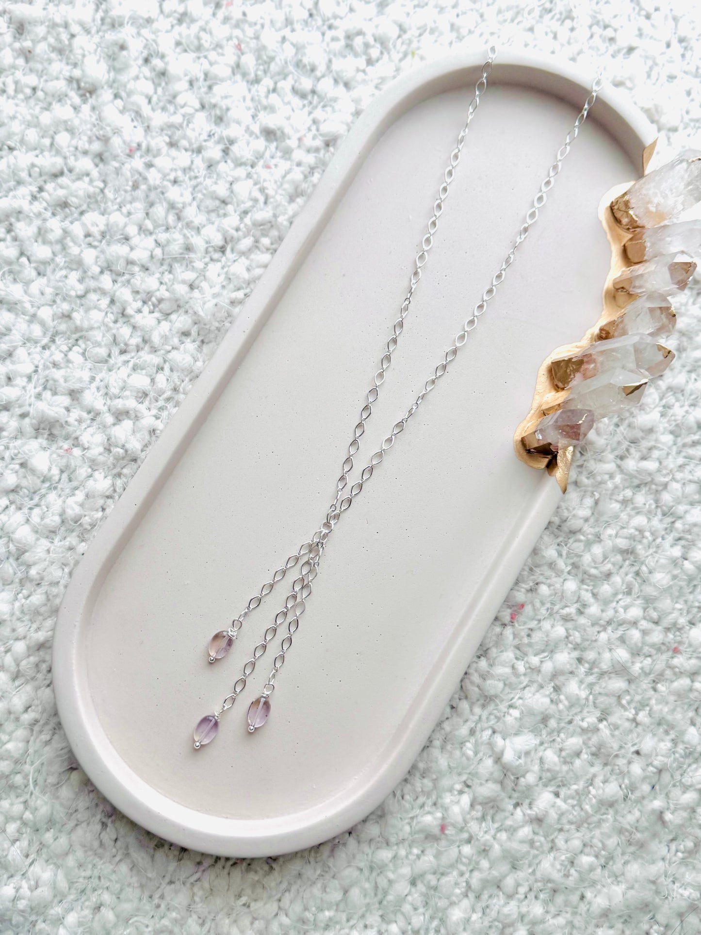 Ametrine + Silver Lariat Necklace