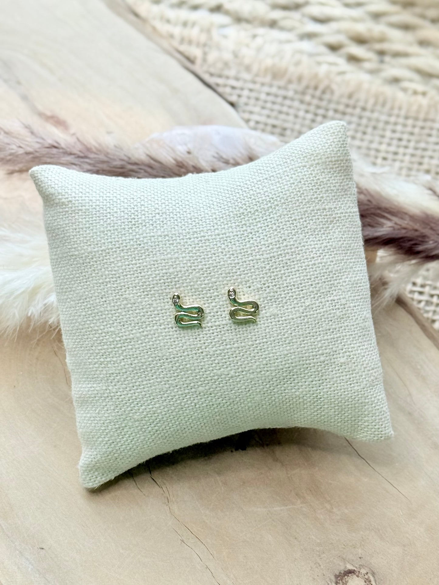 Gold Snake Mini Stud Earrings