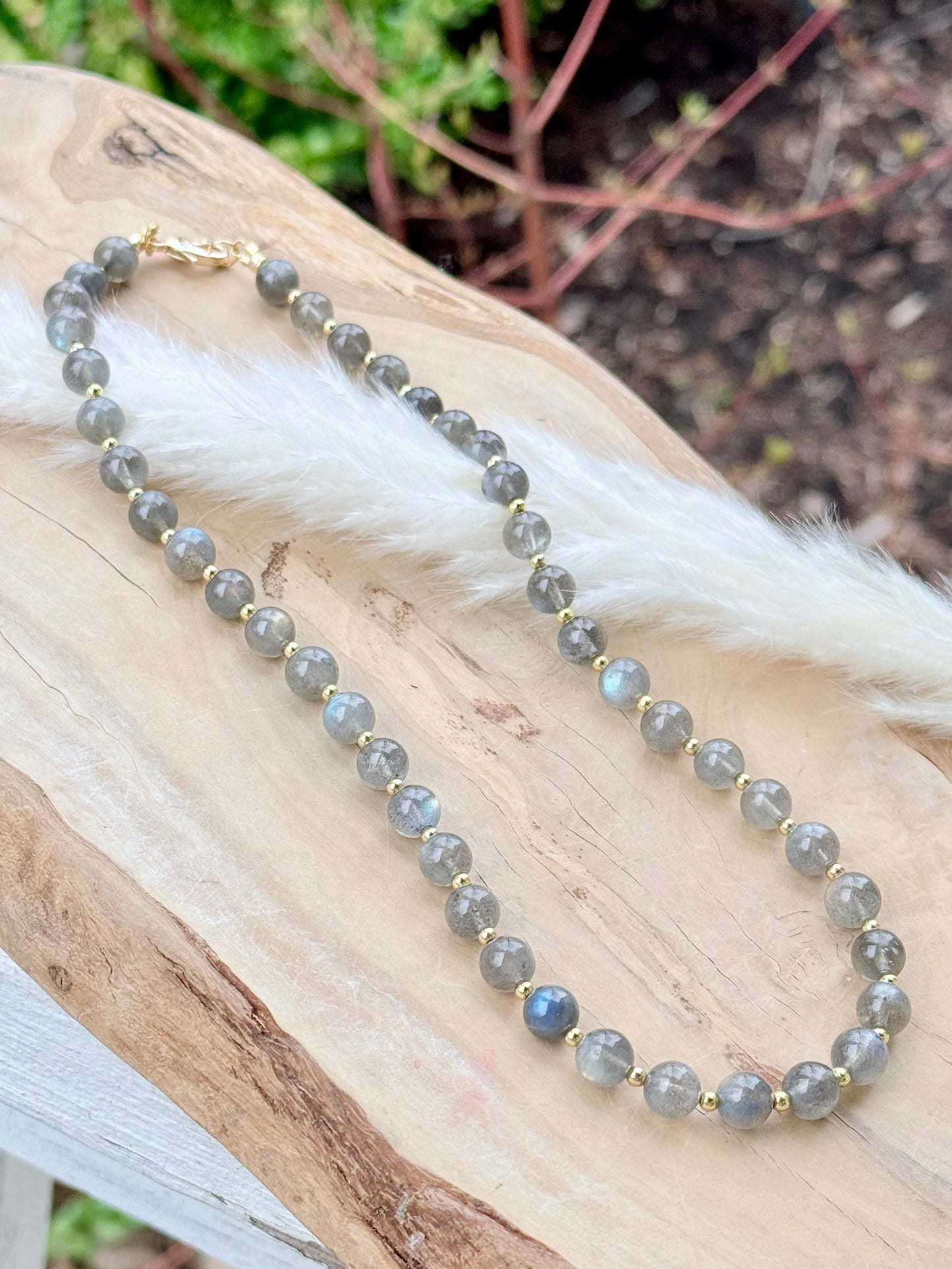 Luxe Labradorite + Gold Chunky Necklace