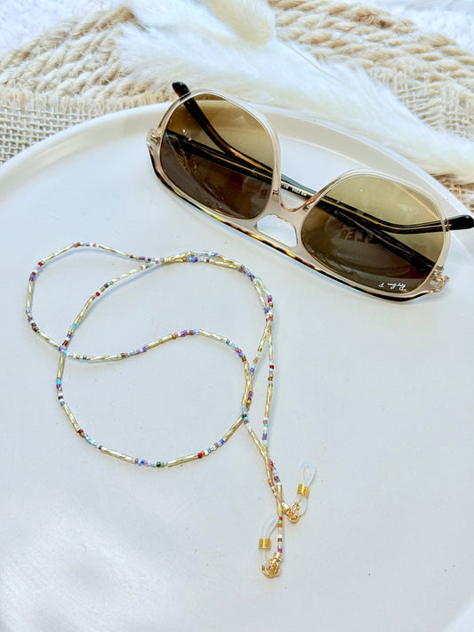 Mixed Gems + Gold Glasses Strap