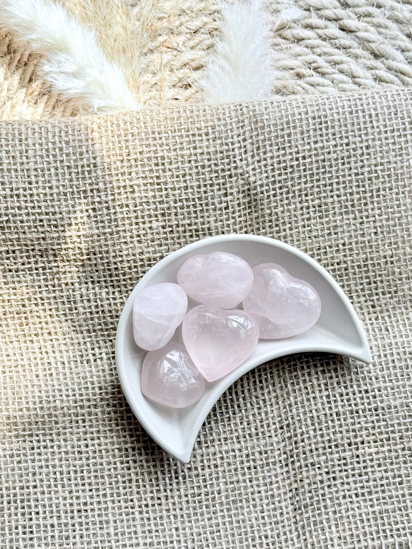 Rose Quartz Heart Palm Stone