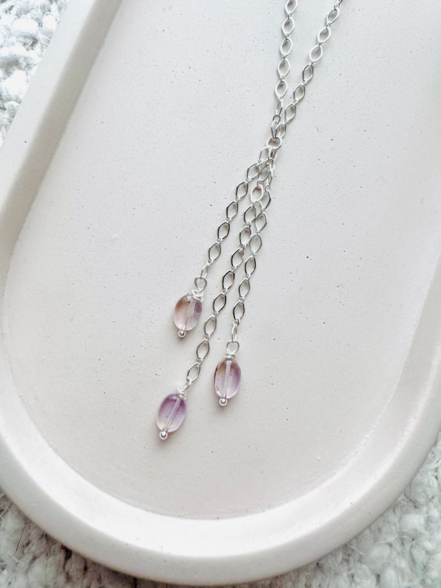 Ametrine + Silver Lariat Necklace