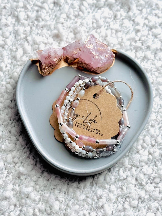 Mauve + Silver (4-stack)