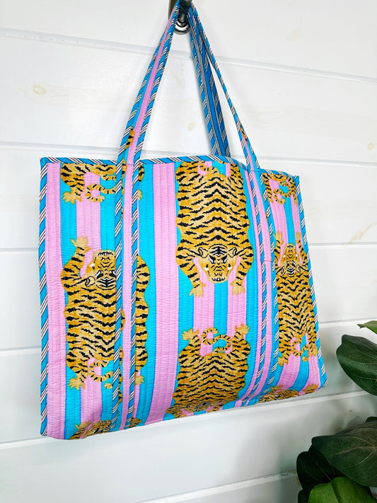 Cotton Candy Tiger Tote Bag