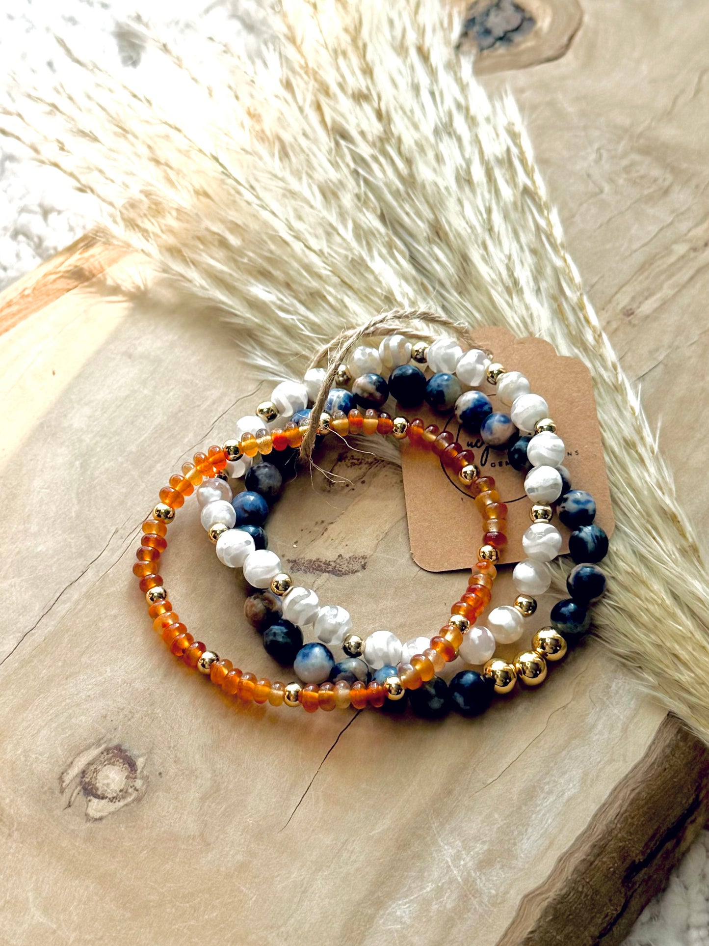 Chicago Bears! Blue + Orange Gold Stack (3-stack)