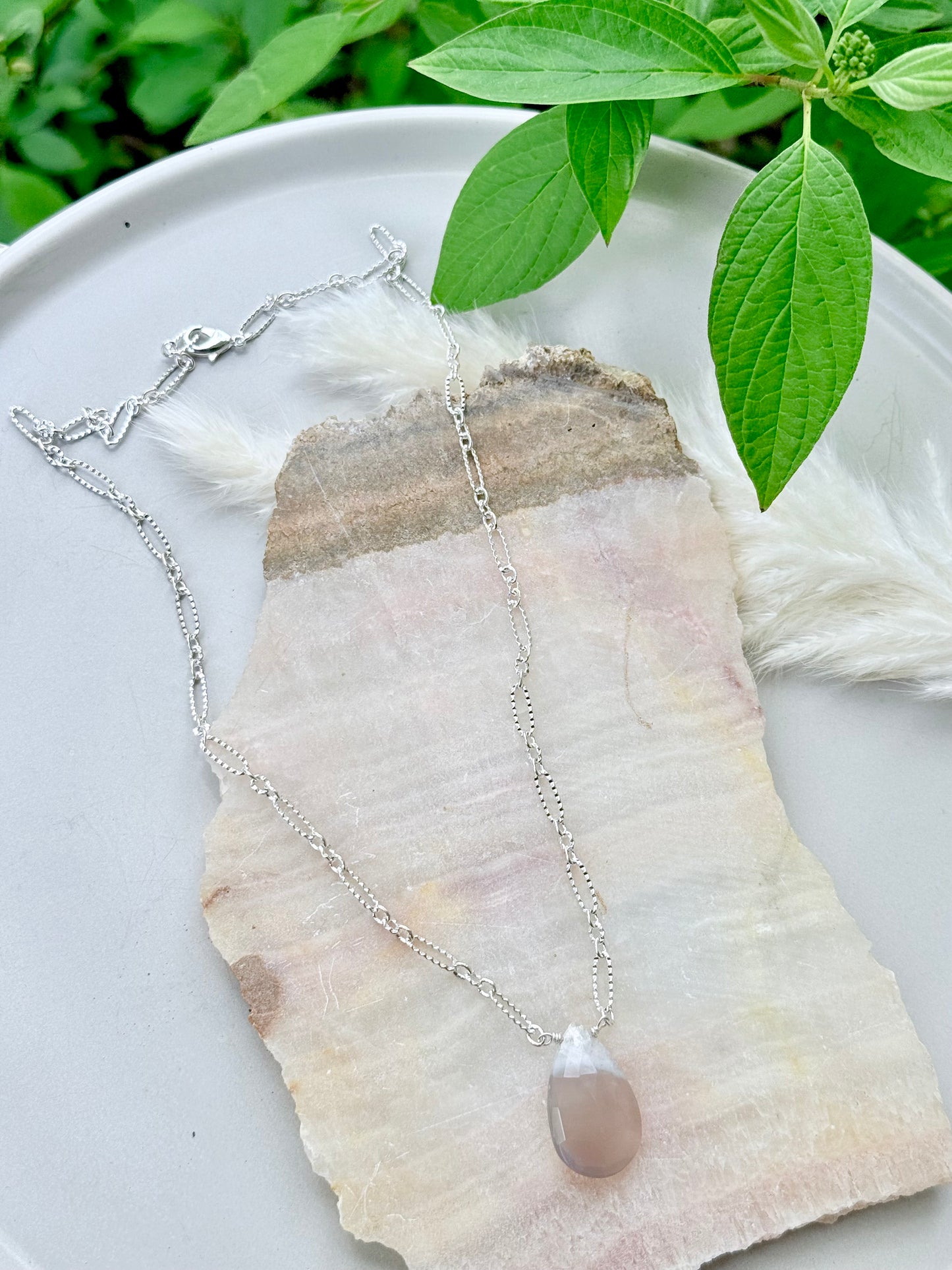 Solar Quartz + Silver Pendant Necklace