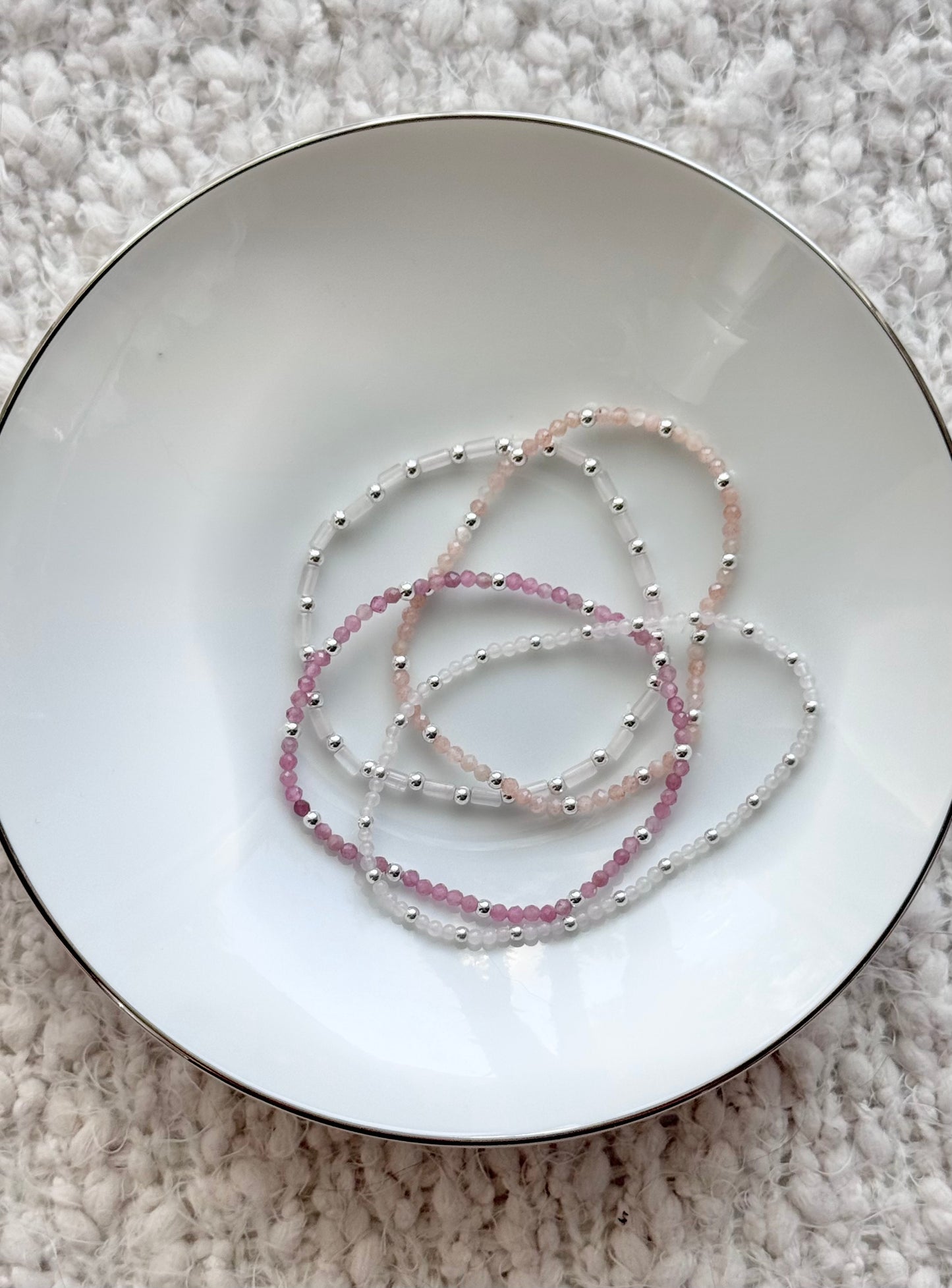 Baby Pink + Gold Stack (4-stack)