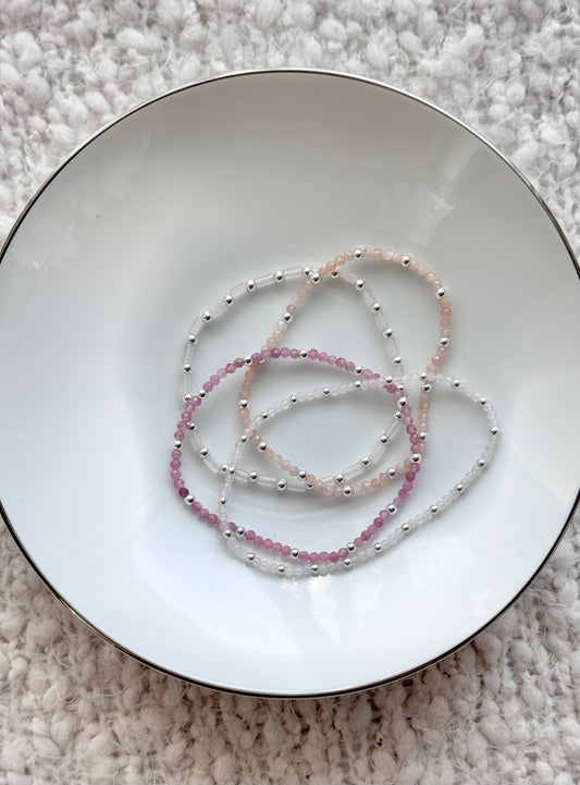 Baby Pink + Gold Stack (4-stack)