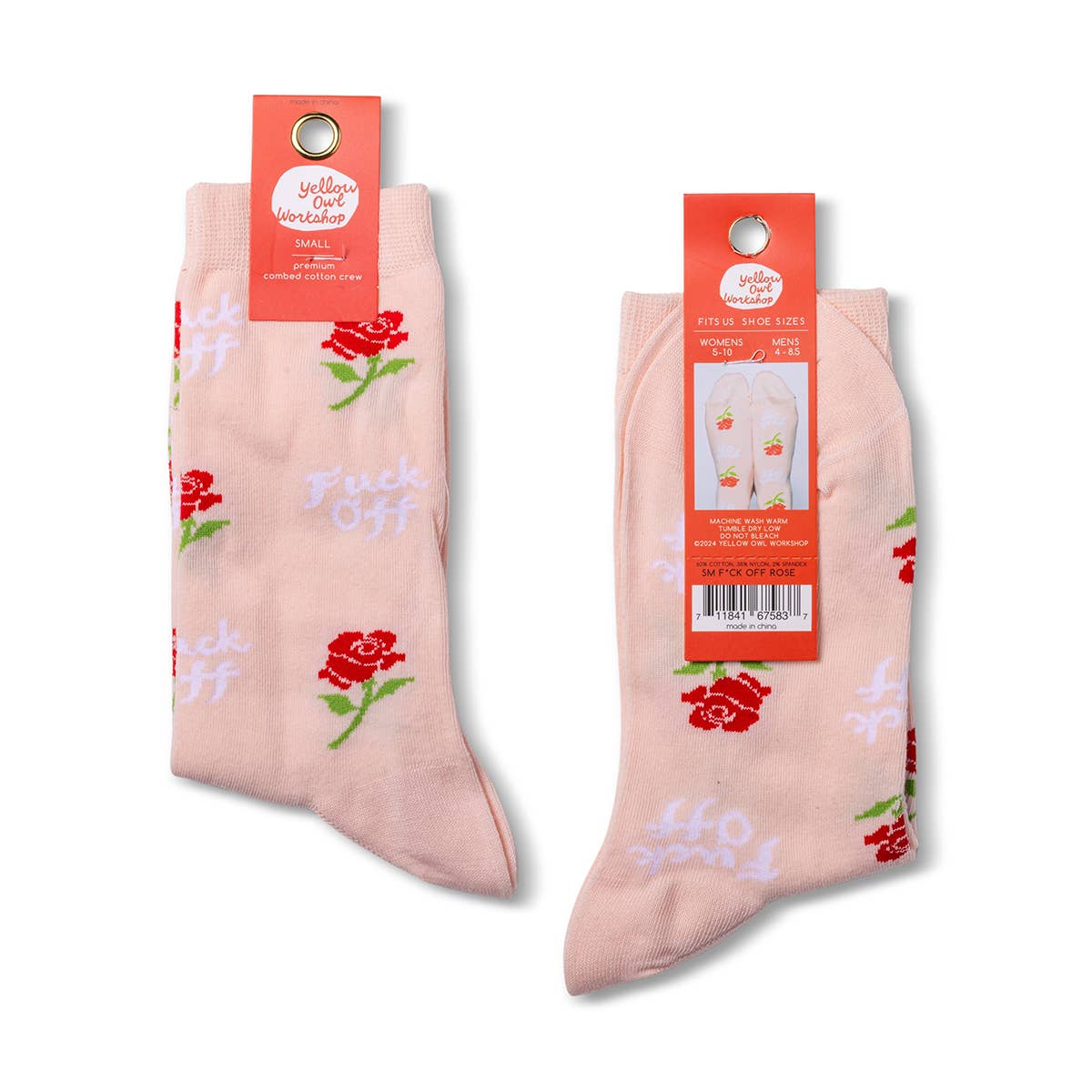 Fuck Off Rose Crew Socks