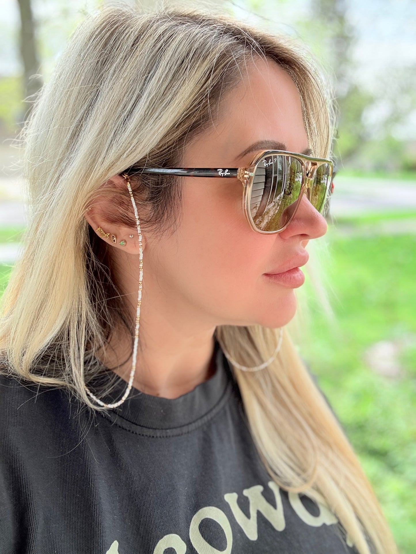 Iridescent Lavender + Silver Glasses Strap